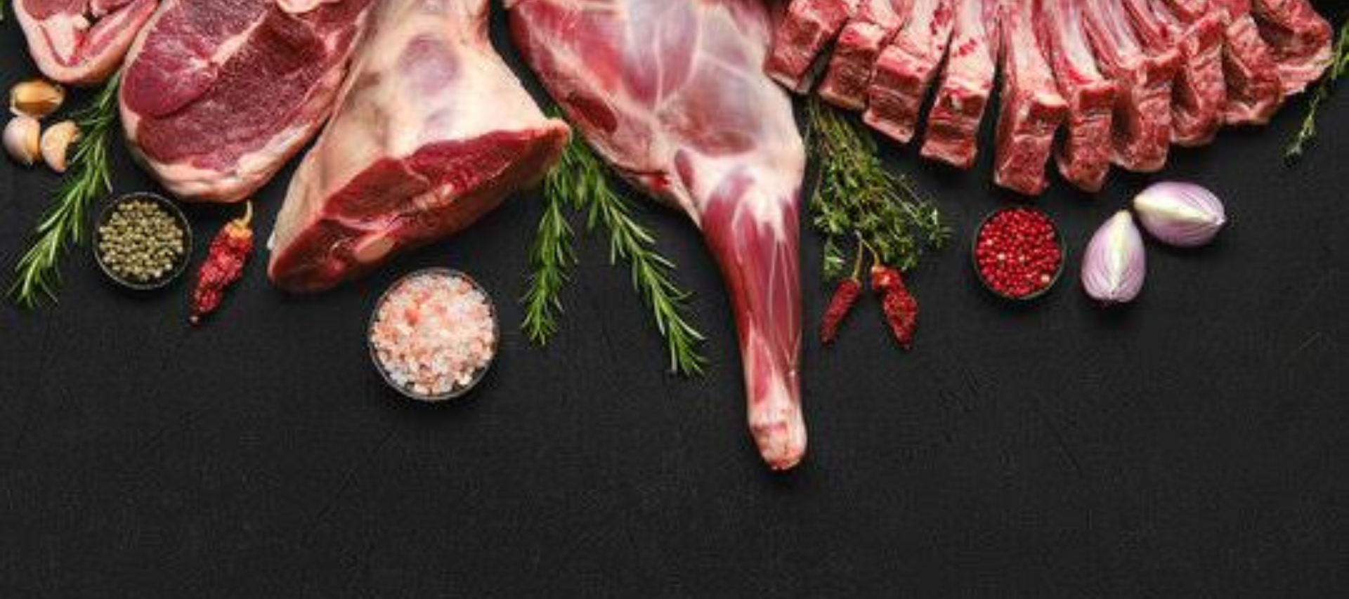 big Raw mutton pieces together